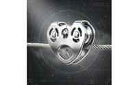 Double Axle Pulley Bearing Wheel Stainless Steel Pulley Heavy Duty Outdoor Gear for Climbers