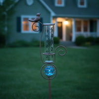 Decorative Bird Rain Gauge with Metal Stake Easy to Read Glass Rain Gauge with Metal Stake Attractive Beautiful for Gardeners