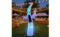 Spooky Halloween Inflatable Ghost Waterproof Ghost with Color-Changing Lights Oversized Yard Decoration Scary for Garden