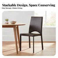 Stackable Design Upholstered High-Back Chair Nordic Inspired Home Furniture Modern Design Indoor Seating Ergonomic Backrest for Homeowners, Business Owners, Dining Room, Restaurant, Office, Kitchen