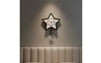 Swinging Sheep Pendulum Clock Non-Ticking Celestial Shaped Wall Clock House Decoration Creative Design for Bedroom