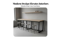 Long Bar Table Solid Wood Communal Dining Area Dining Table Versatile Commercial Furniture for Business Owners, Homeowners, Cafe, Kitchen
