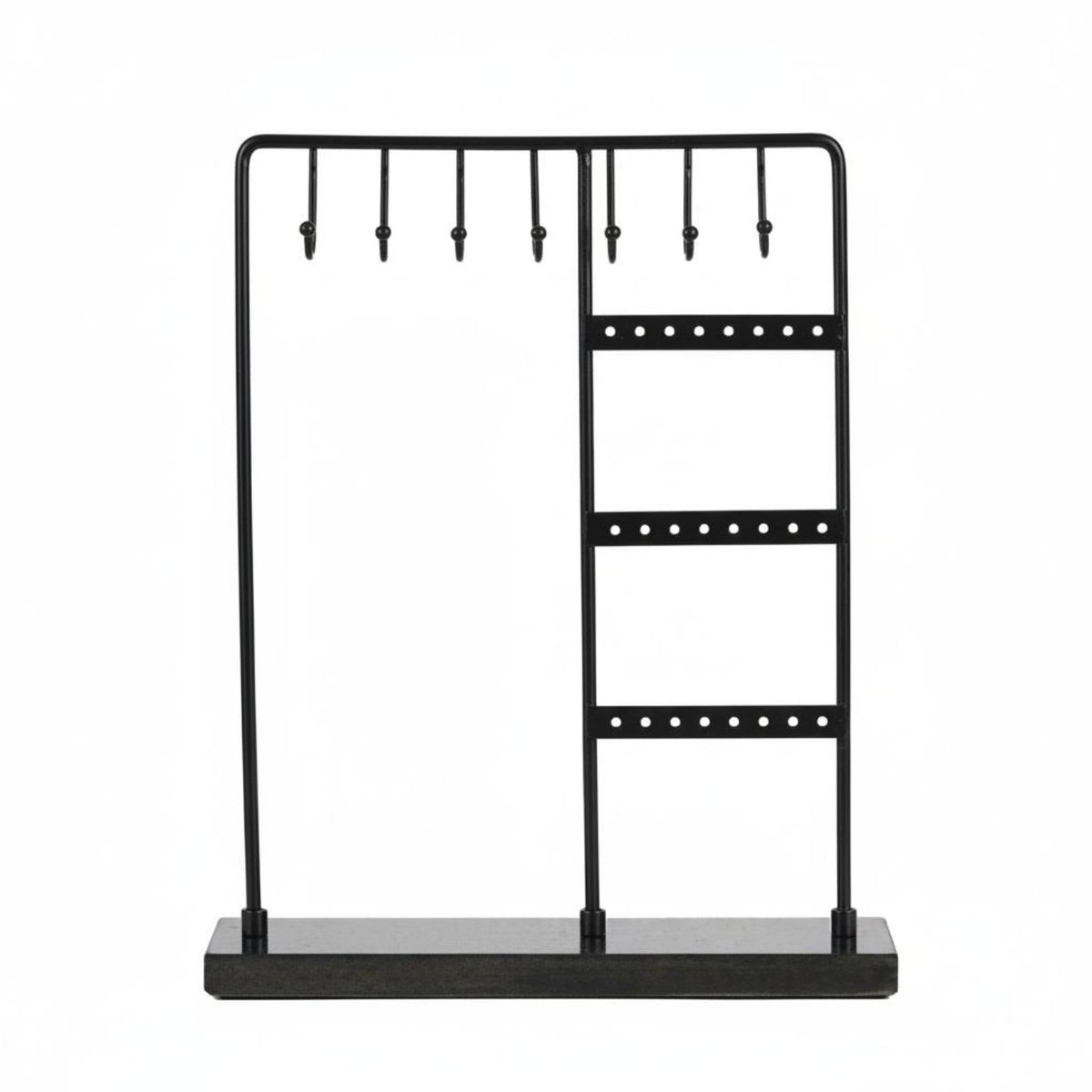 Marble Base Jewelry Rack Multi-Functional Marble Base Jewelry Display Earring and Necklace Holder Space-Saving for Vanity Table