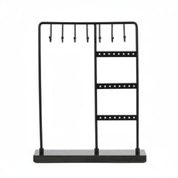 Marble Base Jewelry Rack Multi-Functional Marble Base Jewelry Display Earring and Necklace Holder Space-Saving for Vanity Table