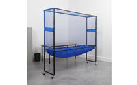 With Wheels Mobile Ball Collection Net Sturdy Frame Table Tennis Ball Collector Easy Installation Table Tennis Backstop Net for Home, Club