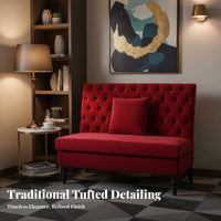 Retro design Upholstered Highrear Armchair Button-Tufted rearrest Living Room Furniture Removable Cover Single Sofa Soft Padded for Hotel Managers, Interior Designers, Cafe Owners, Reception Area, perusing corner, Bedroom, Study