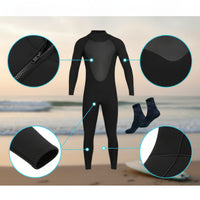 3mm Full-Body Wetsuit Streamlined One-Piece Wetsuit Snug Long-Sleeve Dive Skin Insulating for Children, Water Sports, Snorkeling, Surfing