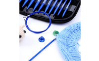 13 Pairs Easy to Swap Tips Blue Knitting Needle Kit Portable Storage Case Interchangeable Knitting for Home Crafting