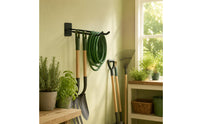 Curved Arms Tire Hook Rectangular Plate Wall-Mounted Tire Hook Mounting Holes Hanging Rack Space-Saving for Garden