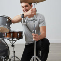 Adjustable Cymbal Extension Clamp Sturdy Cymbal Clamp Arm Chrome Finish Drum Rack Mount Arm 360-Degree Tilter for Drummers