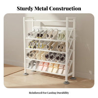 Space Saving Multi-Tier Shoe Rack Sturdy Construction Freestanding Entryway Shoe Stand Rust-Resistant Multifunctional for Homeowners, Families, Hallway, Small Areas, Bedroom, Dorm Room