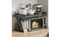 microwaves Oven Rack with Drawer Multi-Functional 2 Tier Kitchen Shelf Expandable Z-Shaped Appliance Stand for Pantry