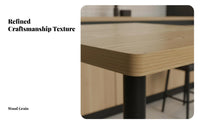 Table, Bench and Chairs Combo Retro Aesthetic 4-Person Square Dining Set