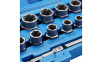 40 Pieces High Hardness Stripped Nut Extractor Socket Set Non-Slip Grip Bolt and Screw Extractor Kit Broken Bolt Remover Kit Chrome Molybdenum Steel for Mechanics, DIY Enthusiasts, Workshop, Garage