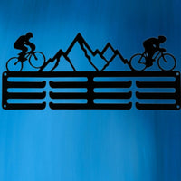Holds Multiple Medals Wall Mounted Sports Medal Organizer Inspirational Decor Wall Mounted Medal Rack Multi-Tier Design Mountain Theme Award Hanger for Cyclists, Runners, Athletes, Home Gym, Bedroom, Office
