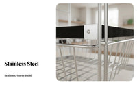 Easy Assembly Bauhaus Design Display Rack Stable Multi-Layer Storage Shelf Heavy Duty Freestanding Metal Bookshelf for Design Enthusiasts, Office Workers, Living Room, Kitchen, Bedroom, Basement