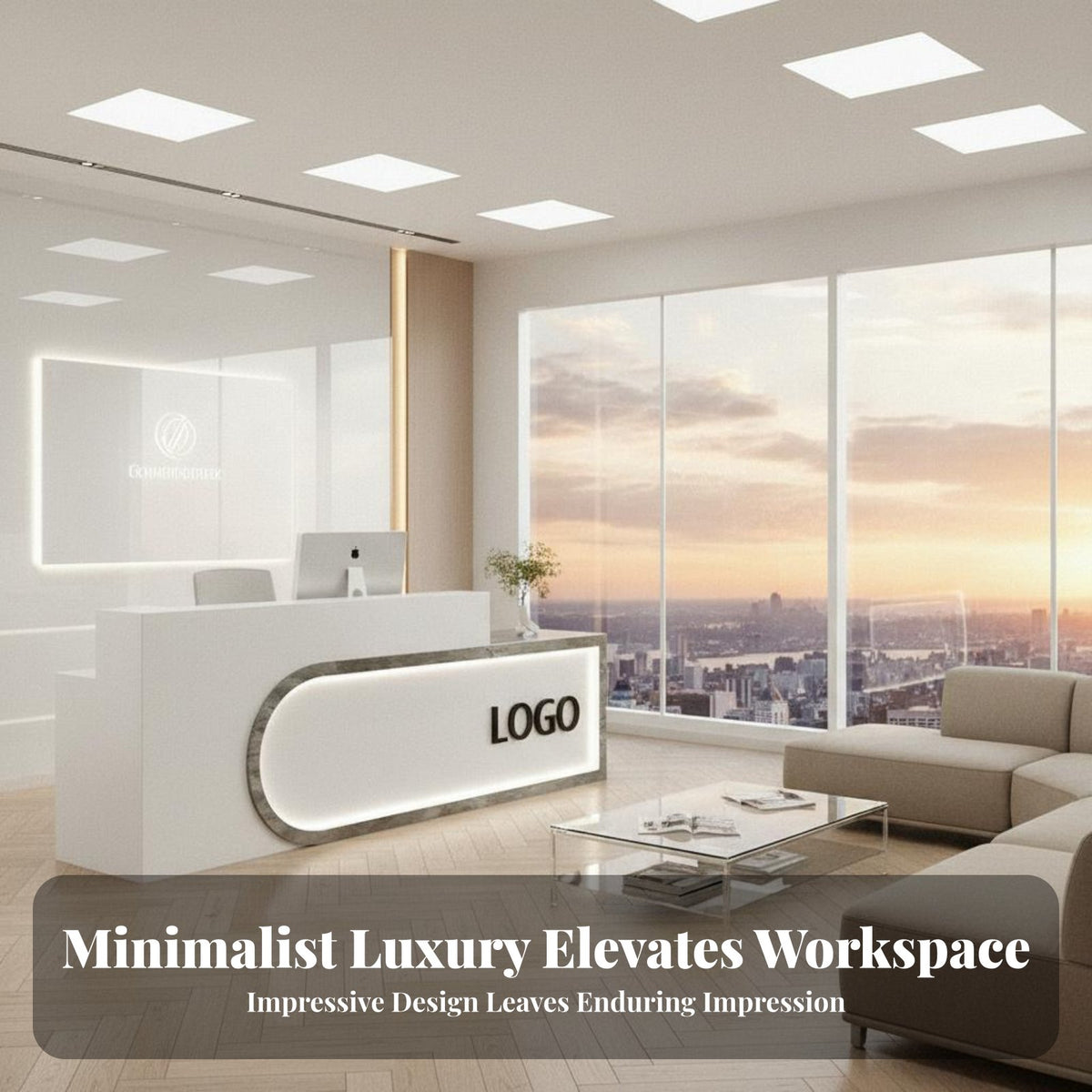 Commercial Reception Desk Sturdy Construction Modern Front Desk Scratch and Wear Resistant Modern Cashier Counter for Boutique, Hotel