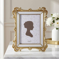 White Mat Baroque Photo Frame Clear Front Ornate Photo Frame Rectangular