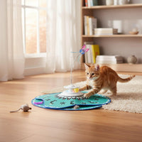 Electric Rotating Cat Toy Interactive Automatic Cat Teaser Multi-Functional Pet Supplies for Indoor Cats