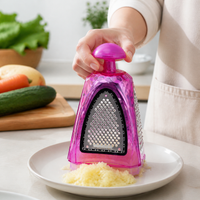 Box Grater, Small Cheese Grater with Handle, Multi Function Standing Grater, Stainless Steel Sharp Blades for Quick Shred