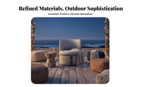 Modern Design 4-Piece Woven Lounge Set Weather-Resistant 4-Piece Rope Weave Seating sturdy Frame Outdoor Furnishing Thick pads for Guesthouse Owners, Homeowners, Sunroom, Courtyard, Garden, rearyard