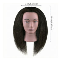 Hairdressing Practice Mannequin Head 14-Inch Synthetic Hair Mannequin Head Can Be Curled for Hairdressers