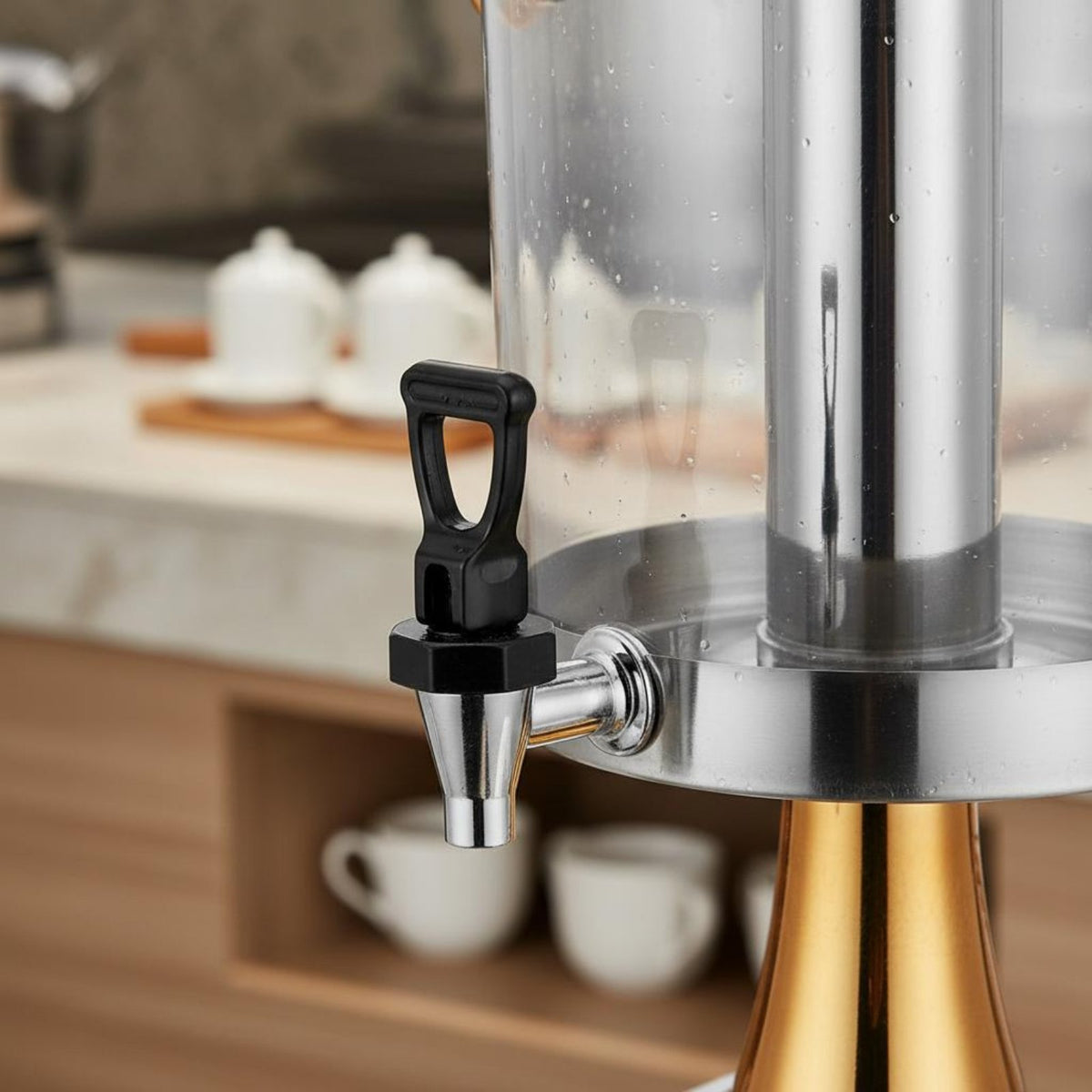 Buffet Juice Dispenser Large Capacity Cold Beverage Server with Spigot Easy to Clean Ice Core Drink Dispenser for Hotel, Restaurant
