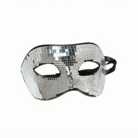 Cutout Eye Openings Mirror Mosaic Mask Reflective Disco Ball Mask Contoured Face Covering Elastic Strap