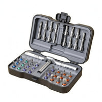 Two-positionPosition Ratchet Screwdriver Kit Compact Screwdriver Kit Hard Case T Handle Driver Set Molded Slots