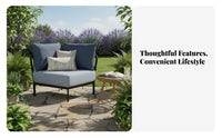 3 Pieces Nordic Design 3-Piece Woven Seating Group Weatherproof Outdoor Furniture Long-Lasting Frame Patio Set Thick Cushions Included for Couples, Apartment Dwellers, Homeowners, Garden, Backyard, Balcony, Porch