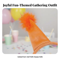 Squirrel Ears and Tail Set Cute Cartoon Design Squirrel Costume Set Photo Prop Animal Ears Headband and Tail for Easter, Parties, School Plays