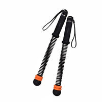 2 Pieces Cordless Resistance Training Sticks Ropeless Battle Rope Workout Sticks Non-Slip Grip Weighted Spring Exerciser for Indoor