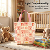 Cartoon Snake Canvas Tote Bag Medium for Children, Reusable Lightweight Party Favor Souvenir, Hand Held