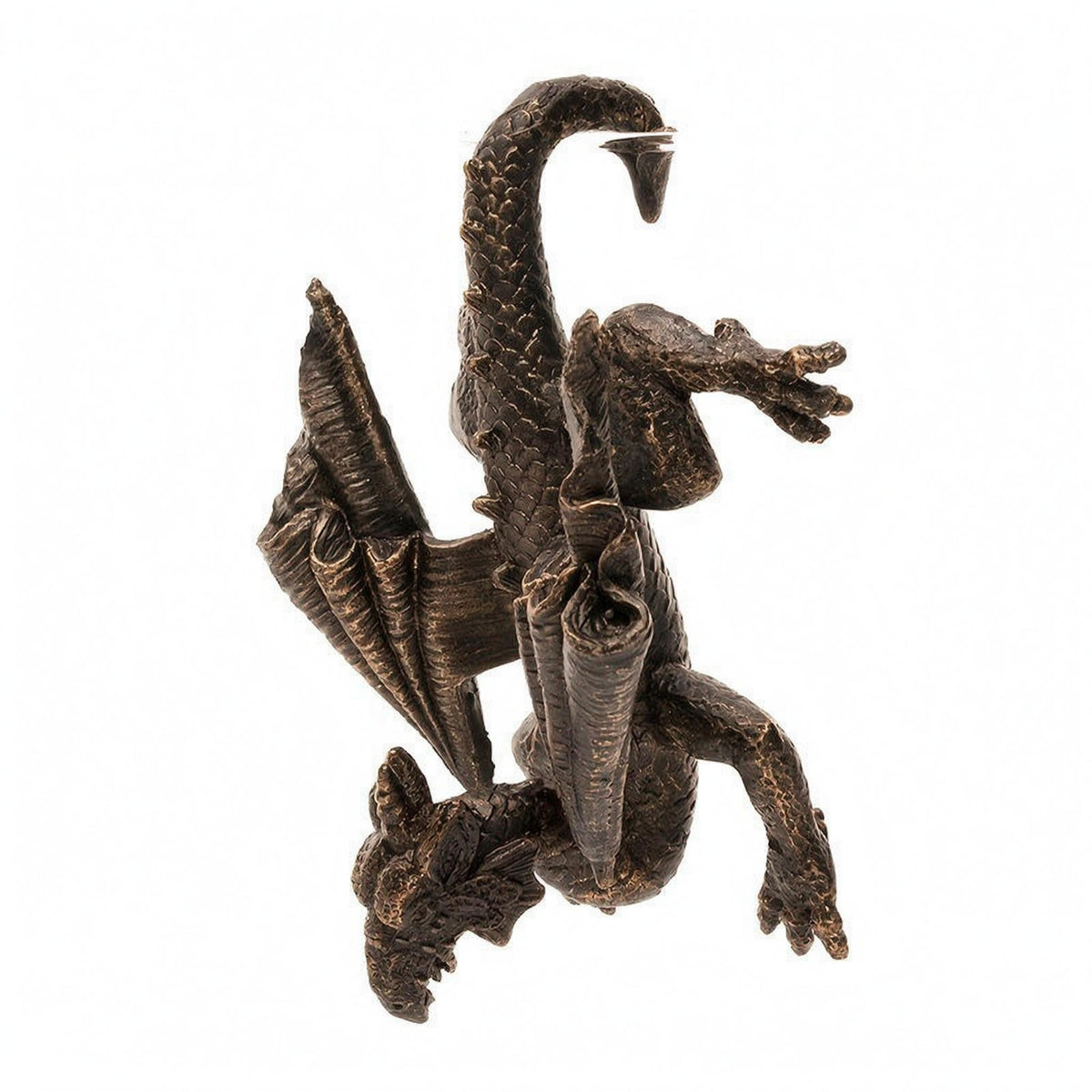 Bronze Resin Dinosaur Figurine Weathered Metal Look Triceratops Planter Hugger