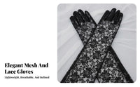 2 Pieces Lace Pattern Long see-through Gloves Stretchy Fit limb Sleeves Elegant & design chic Accessory Elbow Length for wedding party membermaids, Party Goers, Photoshoots, Weddings, Costume Parties, Formal waterproof breathable fabrics
