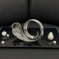 Abstract Metal Sculpture Modern Abstract Sculpture Reflective Statue for Coffee Table