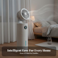 Water Cooled Vertical Fan Includes Reusable Ice Packs Standing Cooling Fan Humidifying Function Water-Chilled Air Chiller for Students, Bedroom