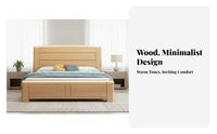 foundation Bed Frame with Headboard Modern Design Slatted foundation Bed Minimalist aesthetic Bedroom Furniture for partners, Homeowners, Apartment, Guest Room