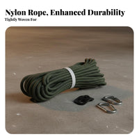 High Tensile Strength Nylon Climbing Rope Wear-Resistant Rappelling Escape Rope Long-Lasting for Climbers, Hikers, Mountaineering, Caving