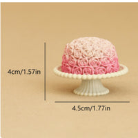 Miniature Rose Cake Ribbed 1/12 Scale Dollhouse Decoration Details Small Decoration