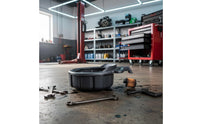 Oil Drain Pan Large Capacity Waste Oil Collector Heavy-Duty Construction Low Profile Drain Pan for Mechanics, Car Maintenance, Auto Repair Shop