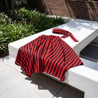 Striped Skirt with Headband High-Waisted Handkerchief Hem Skirt Flowy Clothing Flowing for Women, Halloween, Cosplay, Costume Parties