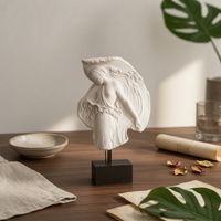 Female Relief Sculpture Elongated Sculpture with Metal Rod Decorative Woman Statue for Mantel