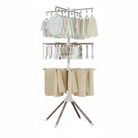 Stainless Steel Construction Baby Clothes Drying Rack Rust Resistant Floor Standing Laundry Rack Space-Saving for Infants, Babies, Balcony