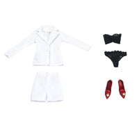 1/6 Scale Female Suit Set Includes High Heels Miniature Professional Wear Textile Collectible Accessory for Collectors, Hobbyists