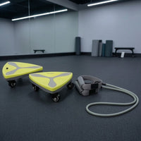 2 Pieces Wheeled Abdominal Slide Board with Resistance Band Textured Ab Roller Multifunctional Fitness Equipment Stable for Strength Training