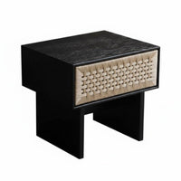 Wabi-Sabi Design Woven-Front Cabinet Retro Aesthetic Wicker Basket Drawer Unit Boho Aesthetic Bedside Table Easy to Care for Guesthouse Operators, Homeowners, Bedroom, Living Room, Hallway, Nursery