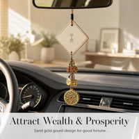 Premium Eight-Treasure Compass Car Rearview Mirror Hanging Ornament for Good Fortune and Safety