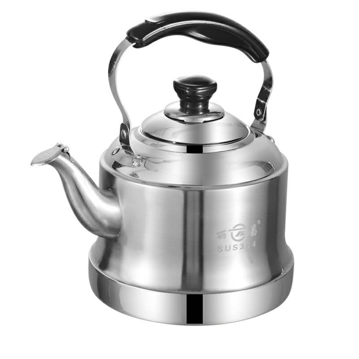 Large Capacity 304 Steel Water Boiling Pot Rust Resistant Stainless Steel Teapot Chemical-Free Safe Classic Stovetop Teapot Cool Feel Handle for Outdoor