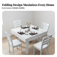 Square to Round Dining Table Solid Wood Construction Convertible Dining Table Rounded Corners Home Furniture for Families, Hosts, Kitchen, Living Room